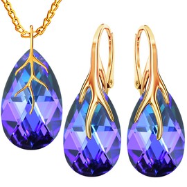 MŚ 1997 MENNICA ŚWIDNICKA Earrings 925 Silver with Necklace Women's Set – Gold-Plated 24 K – High-Quality Zircons – Jewellery Chain Women's Earrings Set with Necklace Ideal Gift Idea, Sterling Silver,