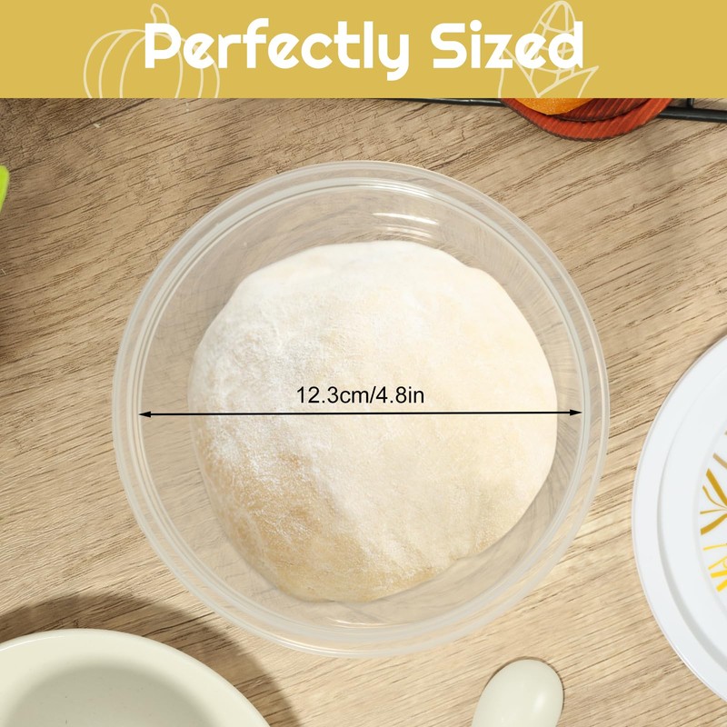 Rainmae 12pcs Pizza Dough Proofing Box with Lids, 1100ML Stackable