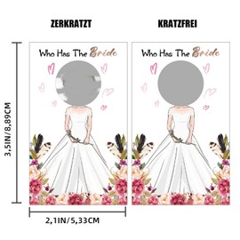 Fesnova Wedding Games 'Who Has The Bride' Scratch Cards, Photo Game Wedding 48 Playing Cards with Rose Design, Wedding Games for the Bride and Groom for Guests, Perfect for Guest Book Wedding