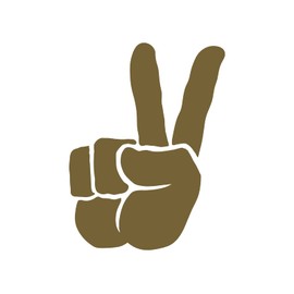 Peace Sign Hand Silhouette Vinyl Decal Round Hippie Boho Retro Tumbler Sticker