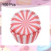 sourcing map 100 Count Cupcake Liners Red Stripe Cupcake Cups
