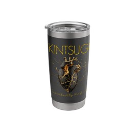 Kintsugi Pottery Golden Heart Japanese Art repair Pottery Stainless Steel Insulated Tumbler