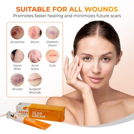 ABERA Scar Cream (Upgrade) - Skin Regeneration & Repair Cream - Heals Wounds, Promotes New Skin Formation, Soothes Scratches, Eczema, and Damaged Areas (Set 2) (1.41 Oz Per Item)