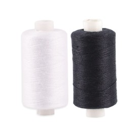 Black and White 500m Sewing Thread, Strong Multipurpose General Application Thread, Perfect for Clothes, attaching Buttons, Repairs. Sewing Machines and Arts and Crafts