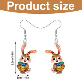 THXFUNAREA Acryl kreative Ostern Hase baumeln Haken Ohrringe Geschenke für Damen Mädchen Kinder süße Kaninchen Eier hypoallergen Schmuck für Geburtstag Party Festival Dekorationen