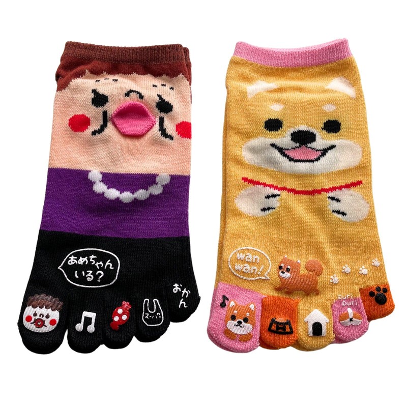 Mode Select Women's Five Toe Socks, Character, Thin, Summer, Ankle
