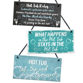 Red Ocean Hot Tub Signs For Outside Hot Tub Rules Sign Funny Hanging Wall Door Plaque Garden Signs And Plaques Shed Plaque Summerhouse Sign Home Decor Gift For Men Women New Home Gift