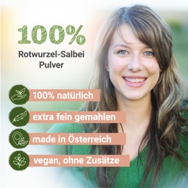 Red Root Sage Powder - 100 g, Salvia Miltiorrhiza, Finely Ground, Natural, Top Premium Quality, Made in Austria