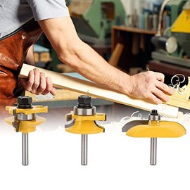 3pcs/set 1/4 inch shank fillet carbide milling woodworking frame door rail style cove raised panel router bit