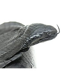 Genuine Snakeskin Leather Hide Black Cobra Snake Skin Snake Leather Splitting Snakeskin with Head Cobra Taxidermy Real Snake Hide 55"x4.7"