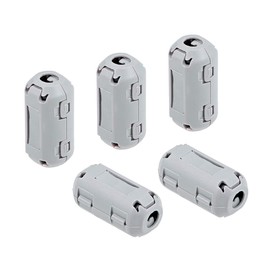 uxcell 3.5mm Ferrite Cores Ring Clip-On RFI EMI Noise Suppression Filter Cable Clip, Grey 5pcs