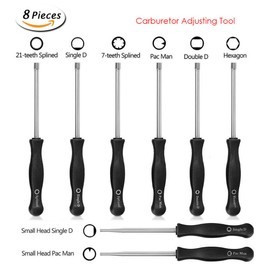 HUZTL 8 PCS Carburetor Adjustment Tool Carb Adjusting Kit Tune up Small Engine Screwdriver with Cleaning Needles Carrying Case for Common 2 Cycle Carburetor