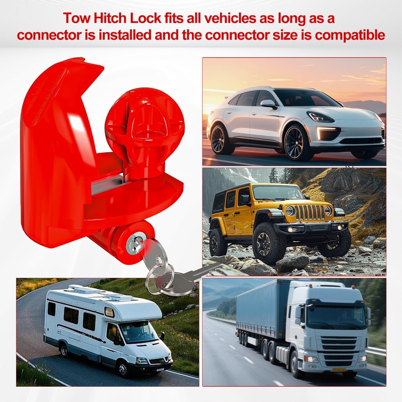 Glieskir Adjustable Trailer Hitch Lock for RV & Boat Trailers,