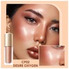 FOCALLURE Shimmer Liquid Highlighter, Smooth Cream Formula and Non-greasy Finish,Delivers