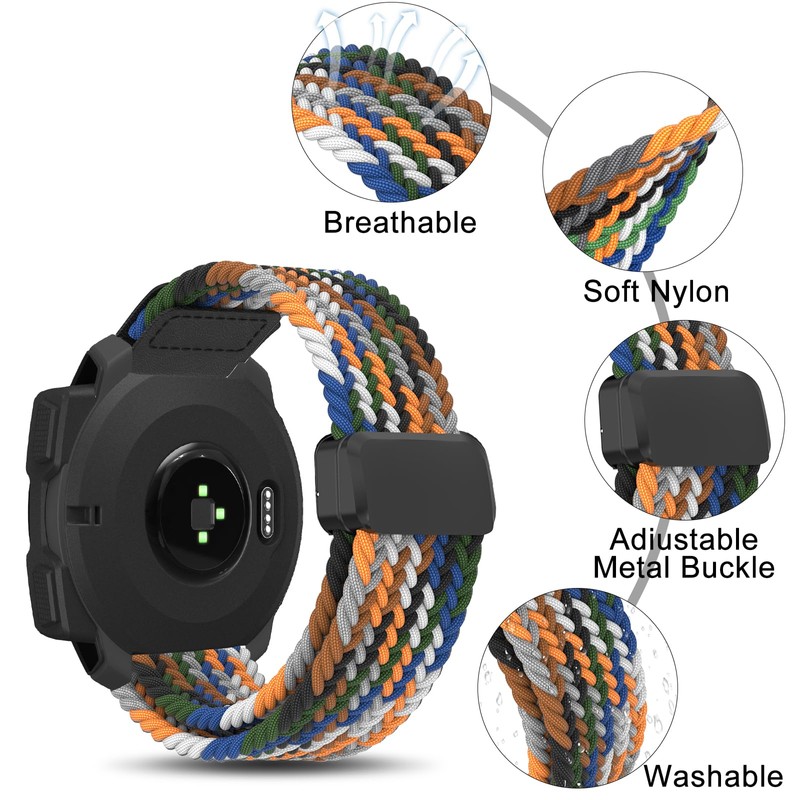 Strap for Garmin Instinct,22mm Soft Stretchy Nylon Precise Magnetic attraction
