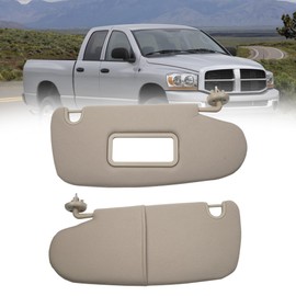 Dasbecan Gray Pair Car Sun Visor Compatible with Dodge Ram 1500 2500 3500 2002 2003 2004 2005 2006 2007 2008 2009 Replaces# 1CT18TL2AA 1CT11TL2AA