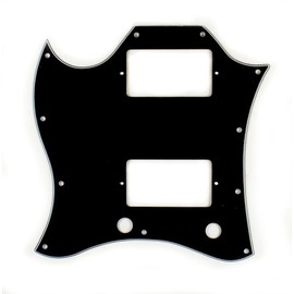 3 Ply Pickguard Fits Left Handed SG Standard Guitar Full Face -BLACK (A99)