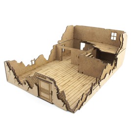 War World Gaming World at War Destroyed House 1 Made of MDF 28 mm Scale - WW1 WW2 Wargame Terrain Construction Building Ruined Normandy Military Battlefield Diorama