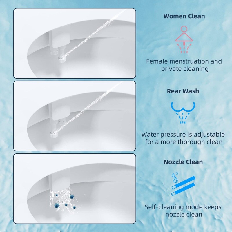 Hibbent Hot & Cold Water Bidet Dual Nozzle Self Cleaning