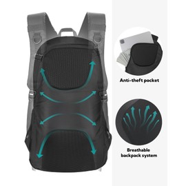 Waterfly 25L Hiking Backpack Daypack: Water Resistent Lightweight Rucksack with Rain Cover for Men Women Outdoor Camping Hiking Travel Daypack