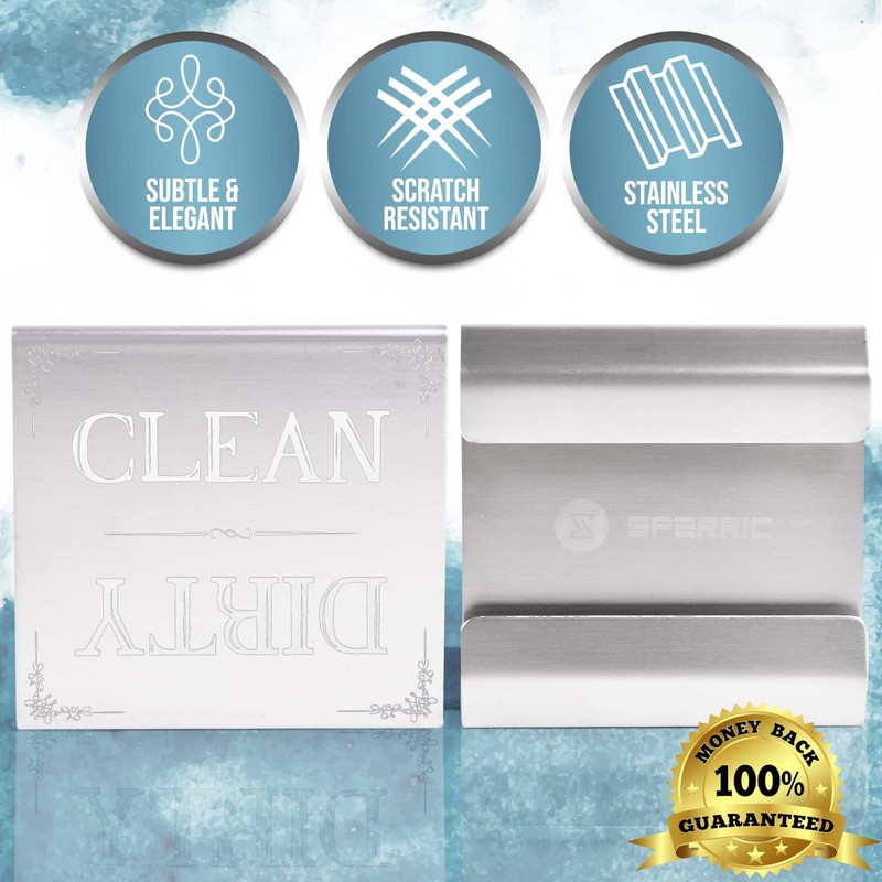 Dishwasher Sign Clean Dirty Signs Stainless Steel Interior Indicator -