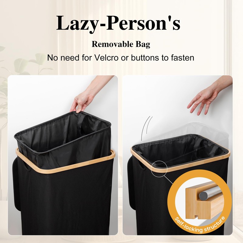 Foluck Large Laundry Hamper, 75L Waterproof Laundry Basket with Lid