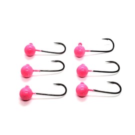 Tasty Tackle Tungsten Jig Hooks for Salmon, Steelhead, Bass, and Walleye (Hot Pink) (3/8 oz - 10 g) (6 Pack)