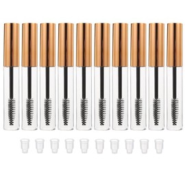 CHILDWEET 10 Tubos Vacíos de Rímel de 10ml con Varita y Botella de Plástico Transparente, Recargables para Crema y Sérum de Pestañas, Adecuado para Uso Diario