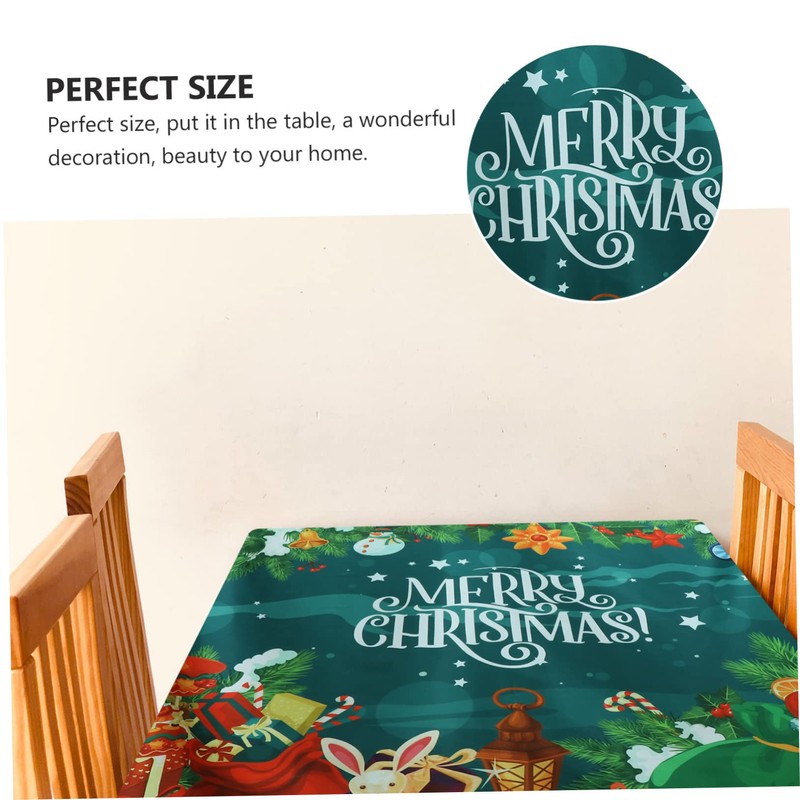SHOWERORO Oilproof Tablecloth Christmas Table Cover Waterproof Vinyl PVC for