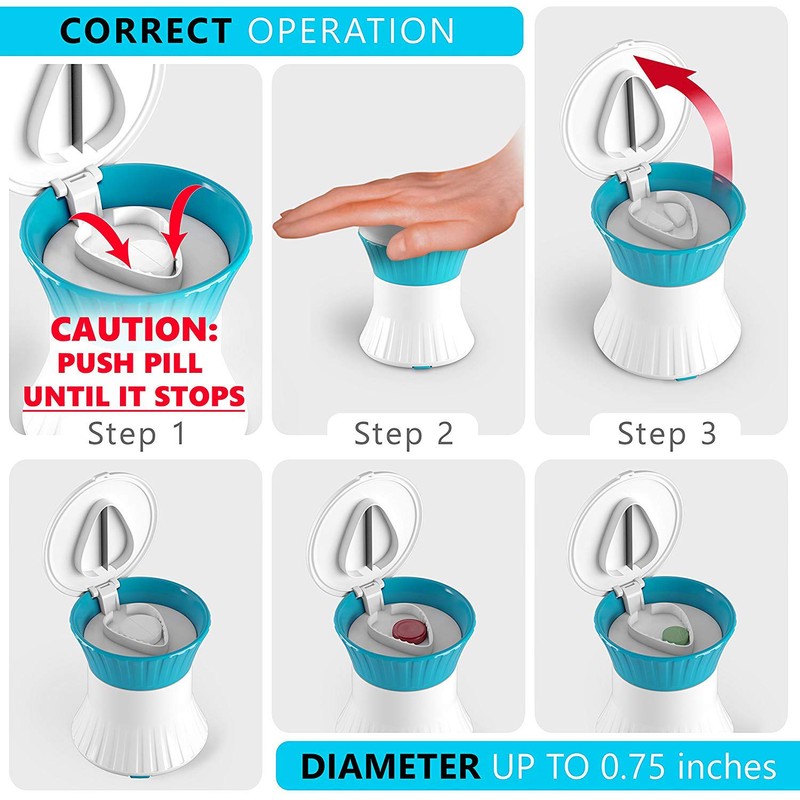 kuou LIding Pill Crusher, 3 in 1 Multifuntion Pill Cutter/Crusher/Box