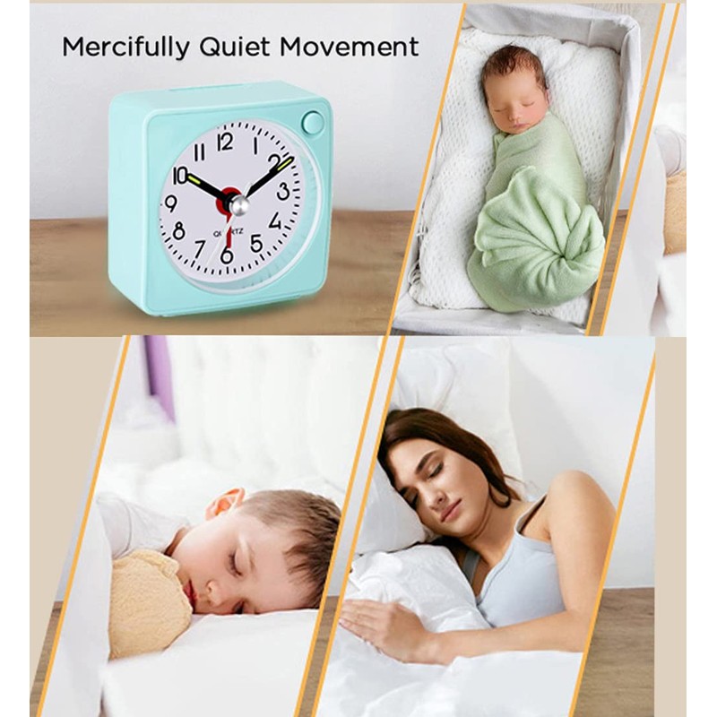 W OUTWIT Travel Analog Alarm Clock, 2.25 inch, Ultra Small
