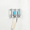 Homeroots Silver Heavy Duty Plastic Three Chamber Wall Mount Soap