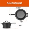 COMMERCIAL CHEF 2 Quart Cast Iron Saucepan, Dutch Oven Cast