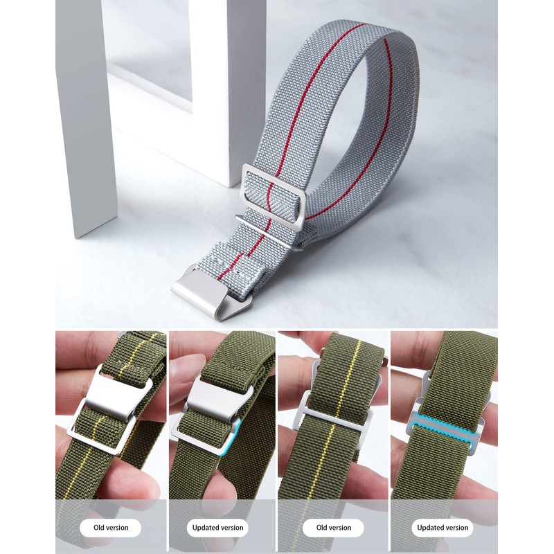 BINLUN Replacement Watch Band, Elastic Nylon Fabric, Waterproof, Military Strap,