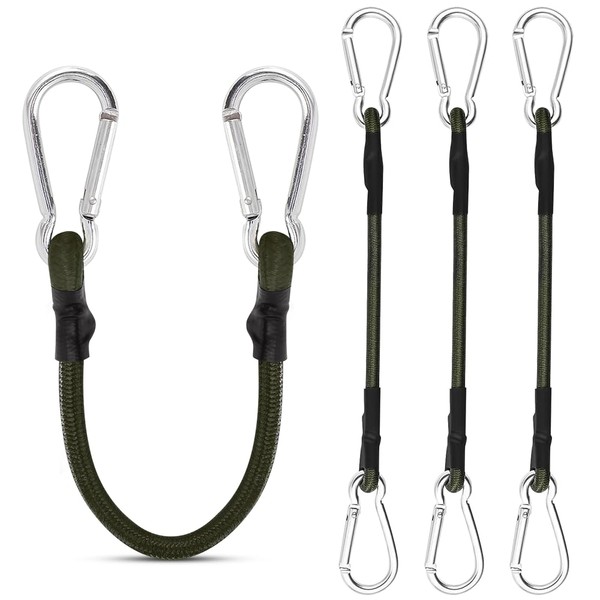 Casenly Tension Elastic Straps with Carabiner, Pack of 4 Expander