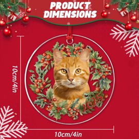 Christmas Ornament 2026 - Orange Cats Ornaments for Christmas Tree, Cute Acrylic Pet Ornament for Gifts for Men, Women, and Animal Lovers