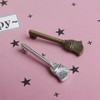 Acxico 40Pcs Broom Charms Broom Pendants Antiqued Silver Tone 3D