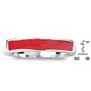 Rectangular Bar Reconstructed Red Coral Stone Inlay Sterling Silver Ring