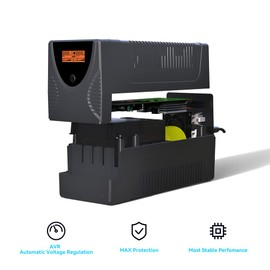 Ups Battery Backup and Surge Protector 850VA/480W,Computer Uninterruptible Power Supply Units,Battery Backup Intelligent LCD,SKE Back UPS,Uninterruptible Power Supply,Battery Backup for Computer SKE
