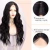 Peluca Ondulada Negra Larga Lace Front para Mujer Peluca Ondulada