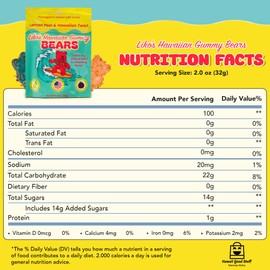 Liko’s Hawaiian Gummy Bears with Li Hing and Lemon Peel – Tropical Candy Snack Made in Hawaii – Sweet Sour Salty Chewy Rota Optima Ventures, LLC Treat – Island Favorite Gourmet Gummy Bears 2.5 oz Bag - Pack of 5