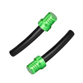 Gasedin 2 PCS Breather Hose Gas Fuel Tank Cap, CNC One Way Tank Valve Vent Tube with Breather Valve, Universal Fuel Gas Cap Vent Tube Breather, Motorcycle Accessories (Green, Black Hose)