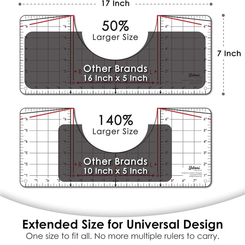 T-Shirt Ruler Guide T-Shirt Ruler Alignment Tool Neckline Measuring Tape