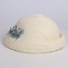 Women's Elegant Beige White Straw Beret Hat with Veil -