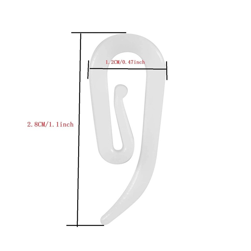 White Plastic Curtain Hooks for Door Curtain,Window Curtain,Curtain Header Tape