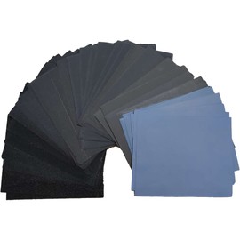 65 Pcs Sandpaper, 120 to 10000 Grit Assorted Waterproof Sanding Sheets, Wet and Dry Both, Wood Furniture, Window, Sanding Metal, Automotive paint, Polishing Handwork and Toys, 4.5X5.5 Inch
