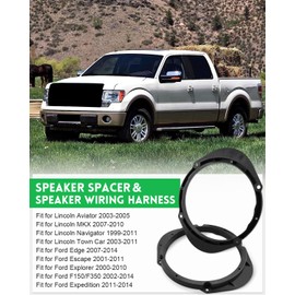 Door Speaker Spacer Bracket with Wire Harness Kit 5"x7" / 6”x8” to 6.5 Fit for Lincoln Aviator MKX Navigator Town Car, Fit for Ford Edge Escape Explorer F150/F350 Expedition 72-5600