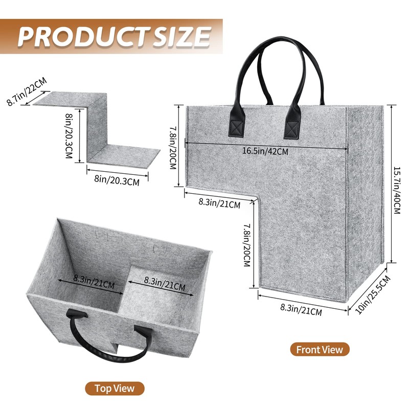 MODOWEY 2Pcs L-Shape Stair Basket Organizer, Large Foldable Fabric Staircase