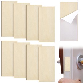 Weysat 8 Pcs 1" x 2-1/4" Door Edge Hole Filler Plates with Double Sided Tapes, Deadbolt Cover Blank Strike Plates for Exterior Doors Lock