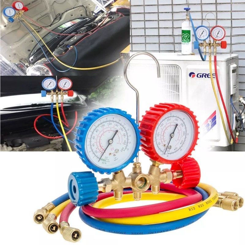 CarBole A/C Diagnostic Manifold Gauge Set Charging Hose